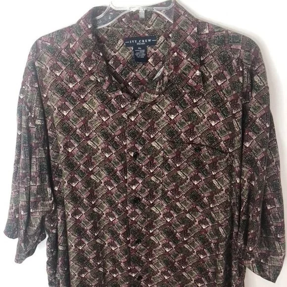Vintage Ivy Crew Classics Mens Size XL Button-Up Shirt Front Pocket ***FLAW*** - Picture 1 of 12